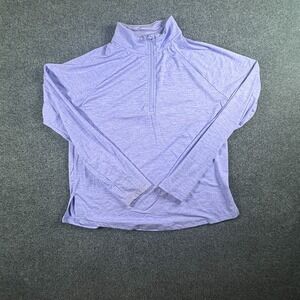 Athletic Works Top Girls 2XL 18 Heather Purple 1/4 Zip Thumb Holes Raglan Sleeve
